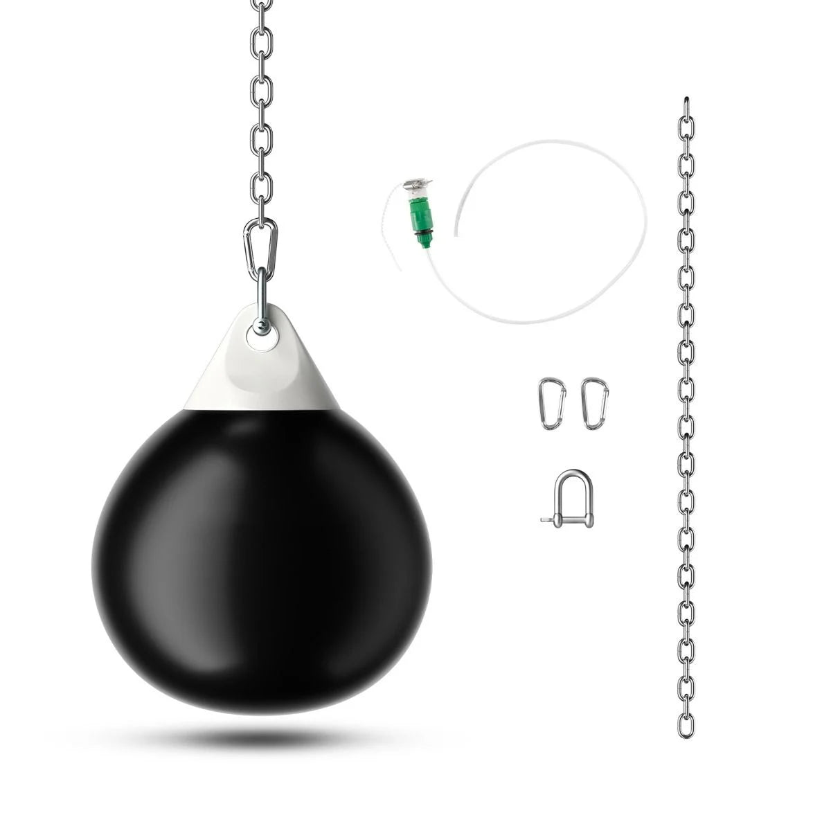 Ø45 Cm Wasserboxsack 50 Kg Boxing Punching Bag Mit Verstellbarer Metallkette Schwarz