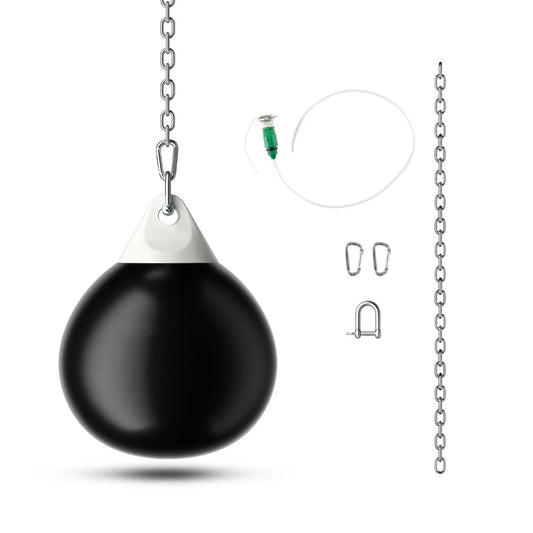 Ø45 Cm Wasserboxsack 50 Kg Boxing Punching Bag Mit Verstellbarer Metallkette Schwarz