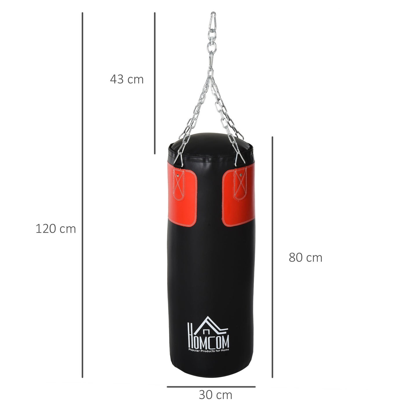 Box-Set Boxsack Hanging Boxing Heavy Bag Mit Boxhandschuhe 16 KG Schwarz+Rot