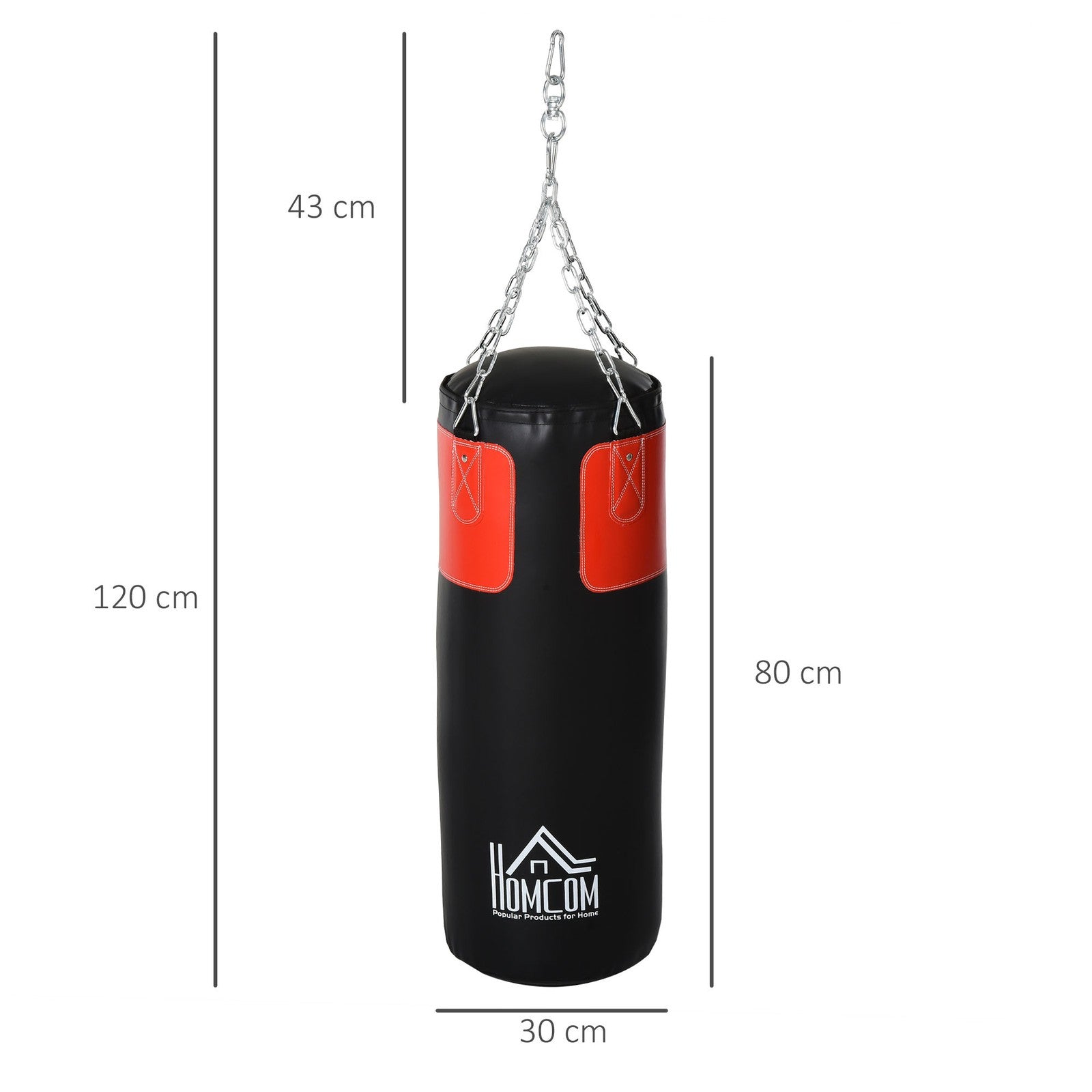 Box-Set Boxsack Hanging Boxing Heavy Bag Mit Boxhandschuhe 16 KG Schwarz+Rot